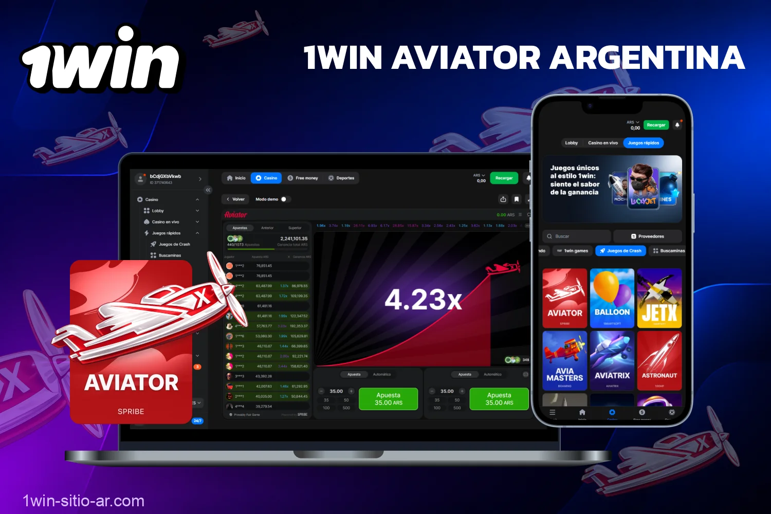 El popular juego de choques Aviator ya está disponible para todos los jugadores de 1win en Argentina
