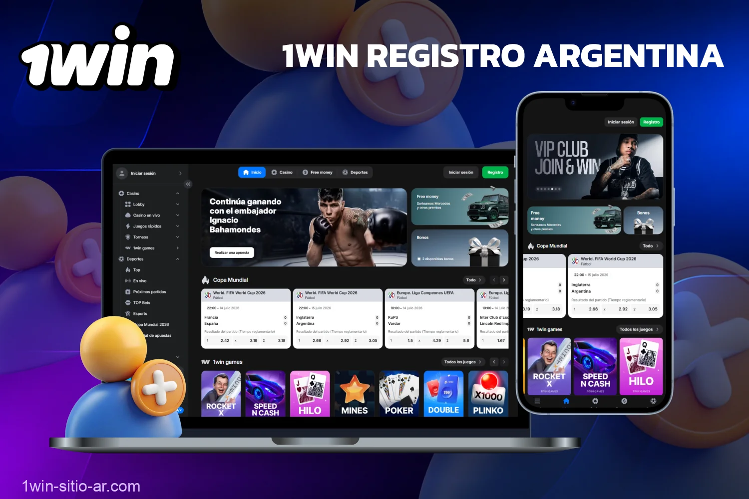 Los usuarios de Argentina pueden crear una cuenta en 1win utilizando uno de los métodos de registro disponibles