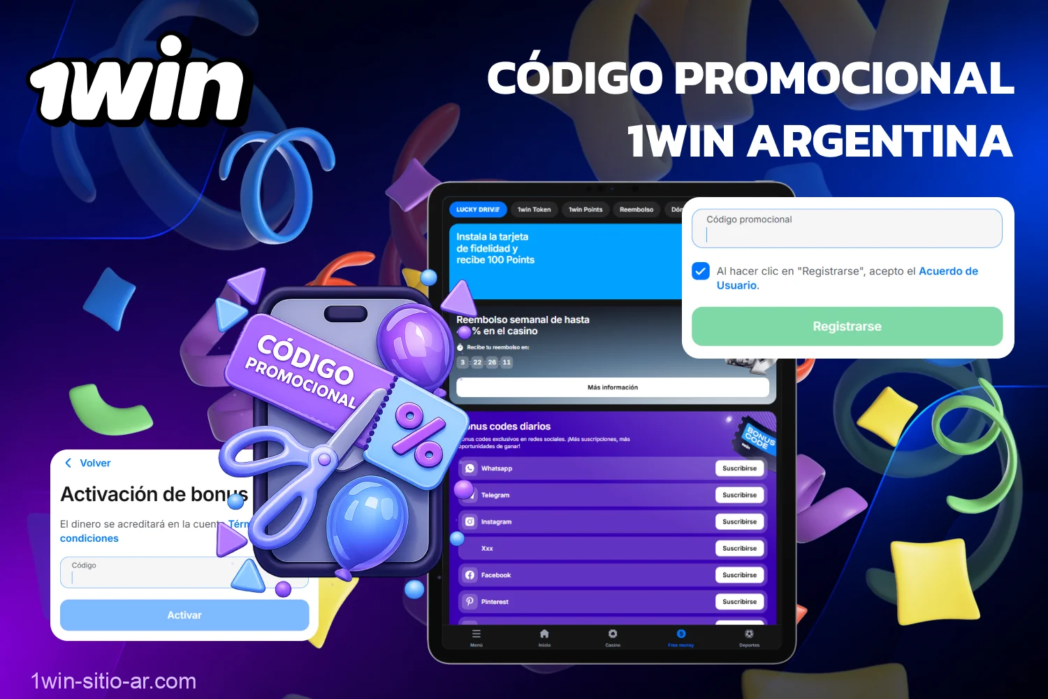 Los usuarios de Argentina pueden usar un código promocional especial de 1win que les permitirá obtener un bono adicional