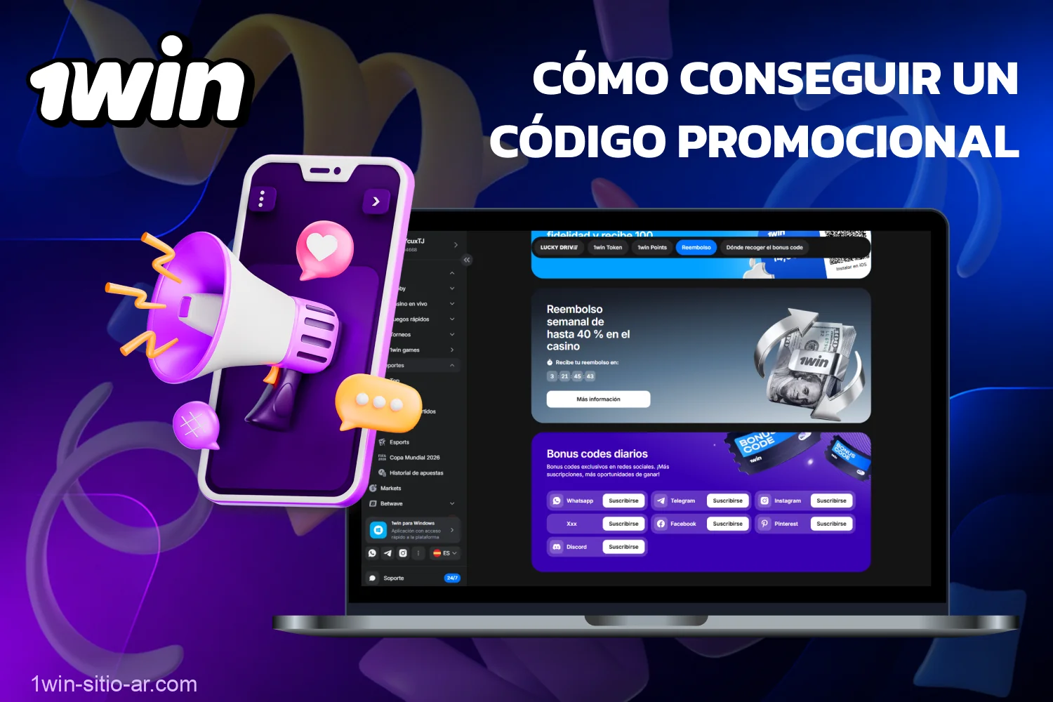 Los códigos promocionales vigentes de 1win en Argentina están disponibles en varias fuentes