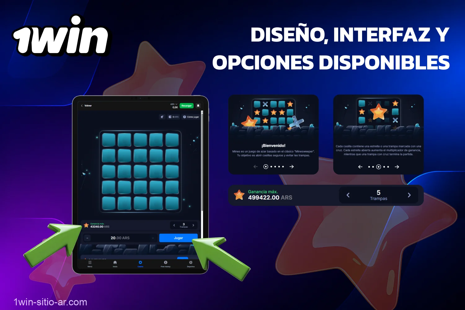 La sección de juegos Minas de 1win se destaca por su interfaz sencilla y sus controles intuitivos para configurar las apuestas