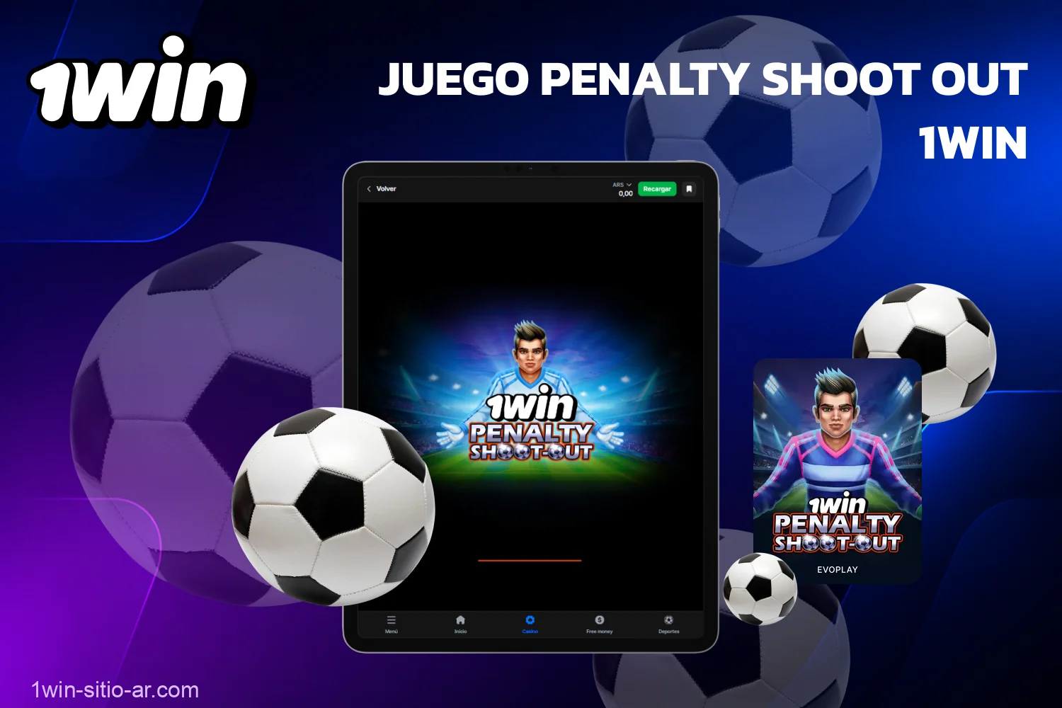 Los jugadores de 1win Argentina pueden acceder al popular juego Penalty Shoot Out