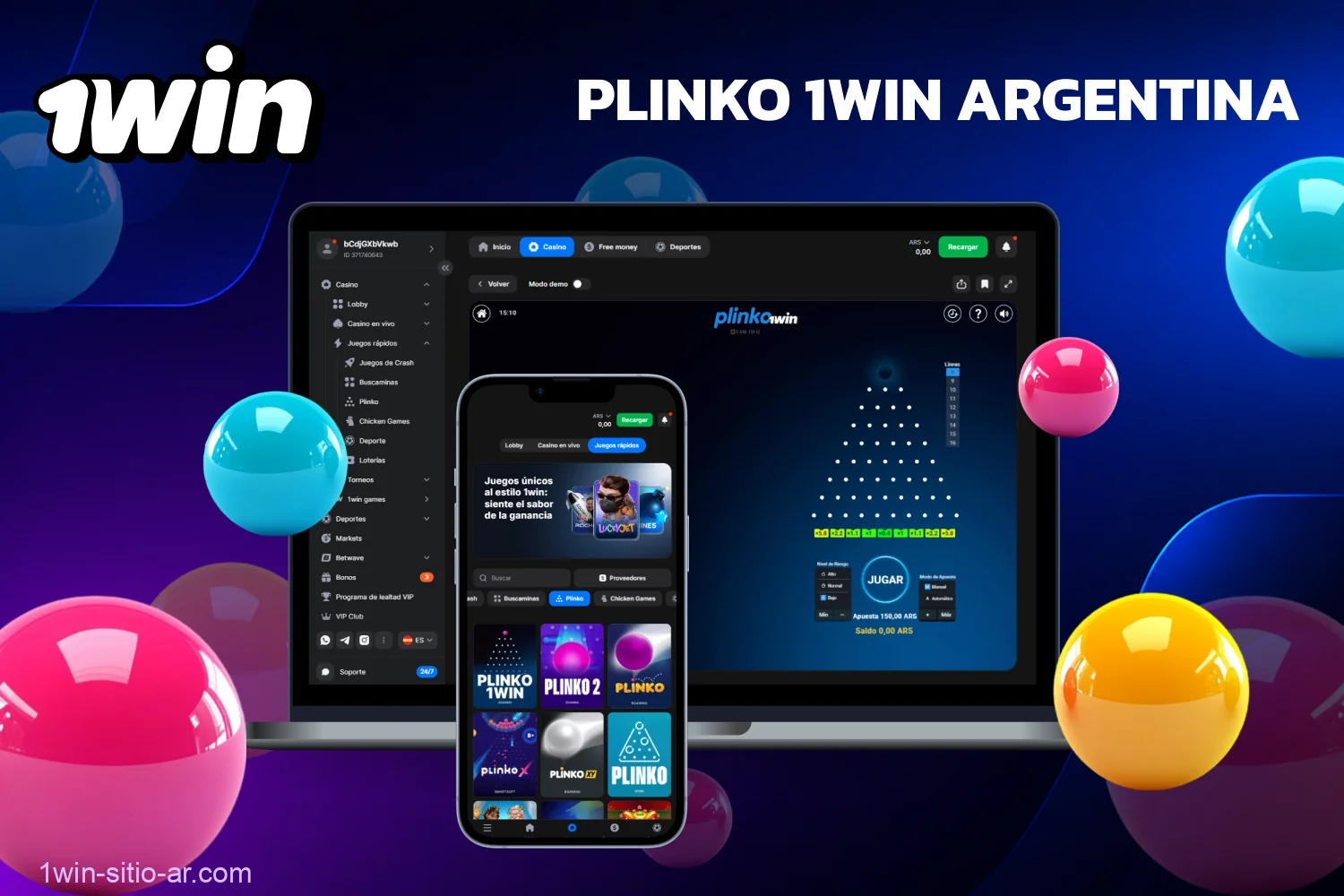 El reconocido juego Plinko está disponible para todos los usuarios de 1win en Argentina