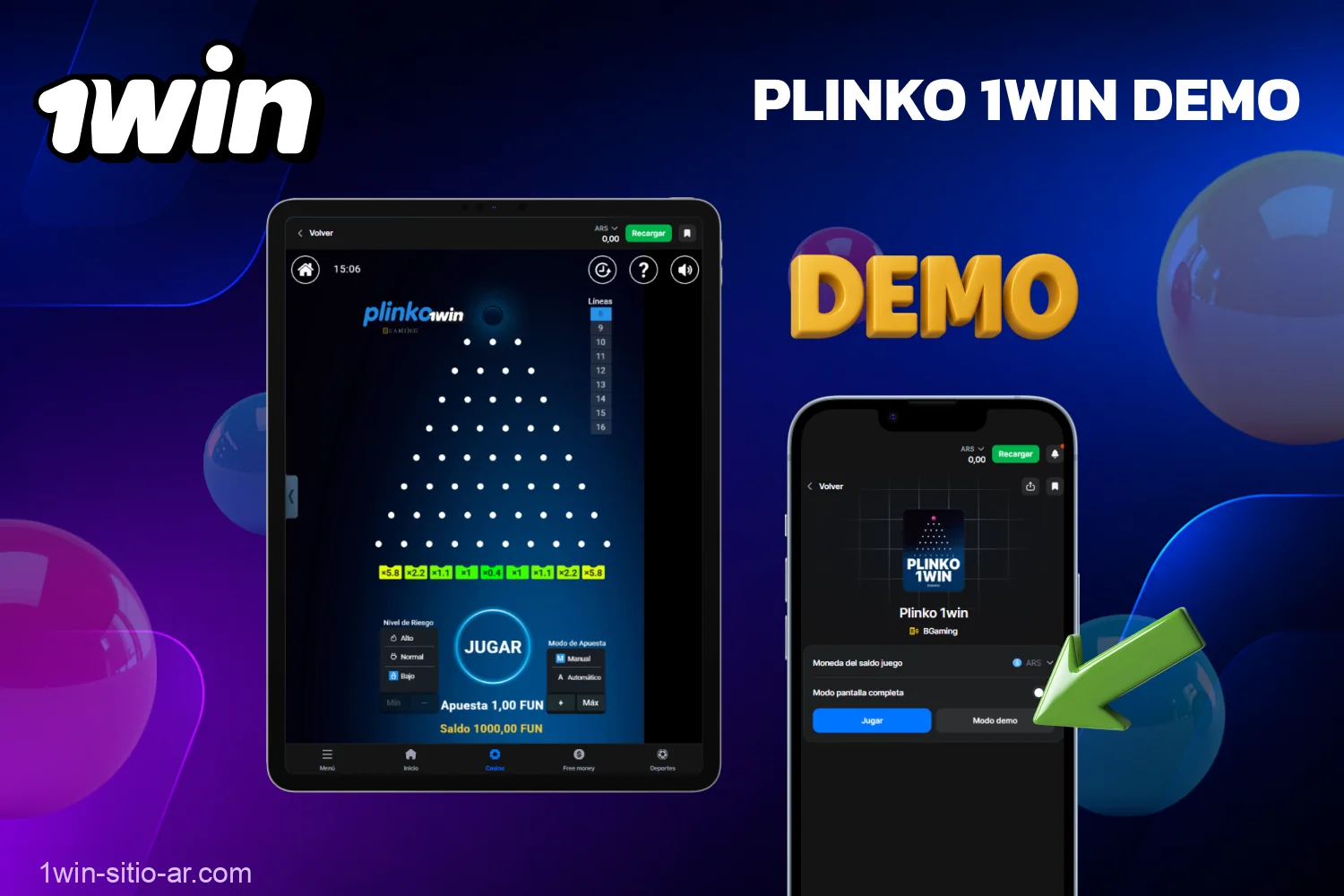 La versión demo de Plinko 1win te permite jugar gratis antes de apostar con dinero real